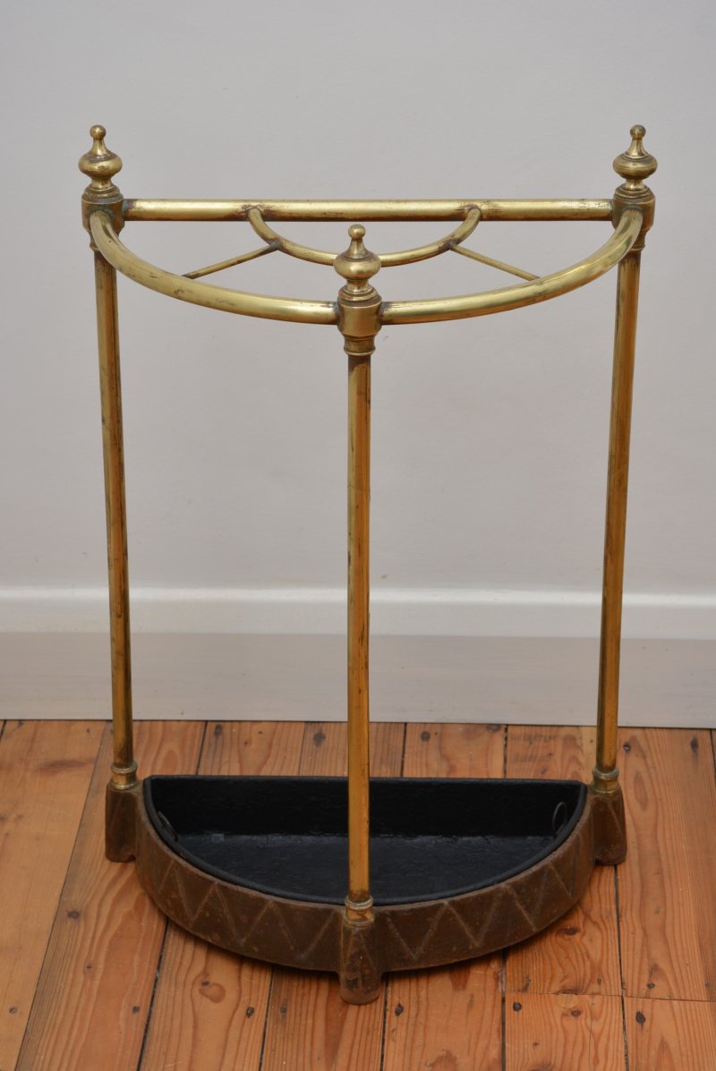 Original Antique Victorian Umbrella Stand in Brass - Image 3